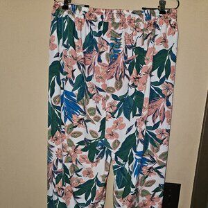 Floral Tulip Cut Elastic Waist Flowy Pants